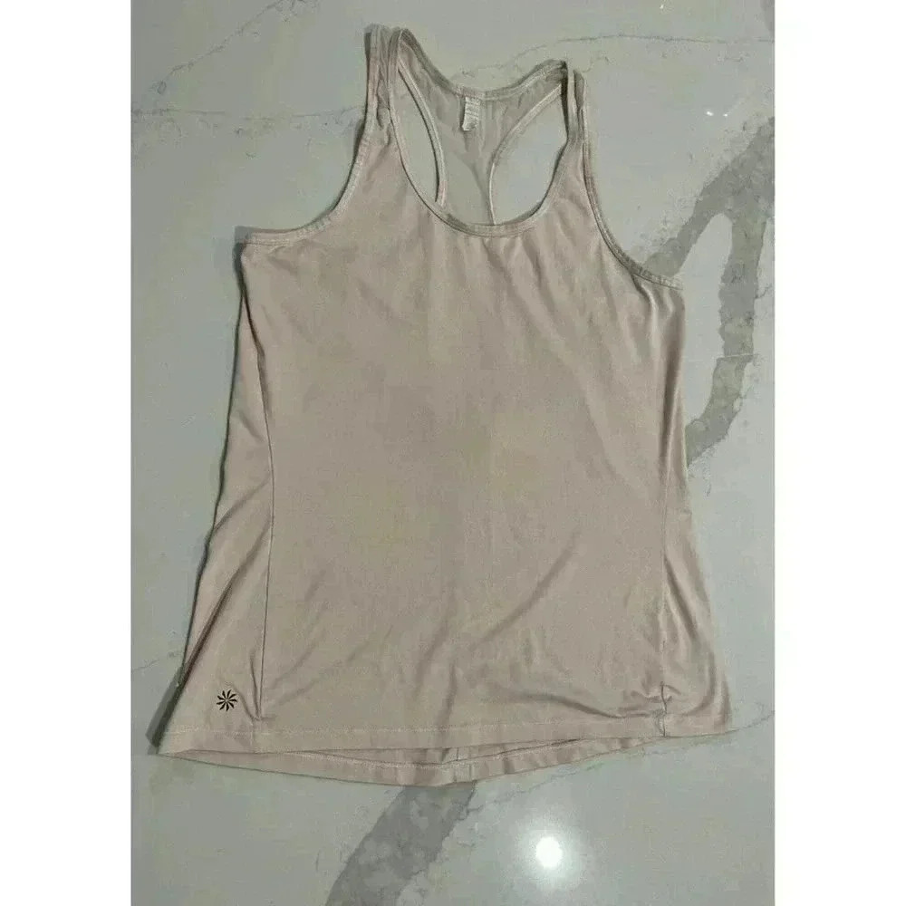 Athleta Mesh Racerback Tank Top Light Pink Size Small